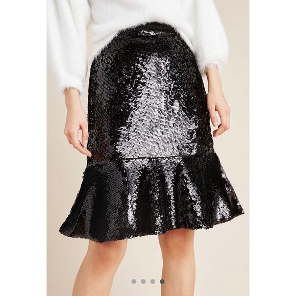 Anthropologie Dresses & Skirts - Anthropologie Hutch Esme Sequined Black  Skirt Size 6 NEW